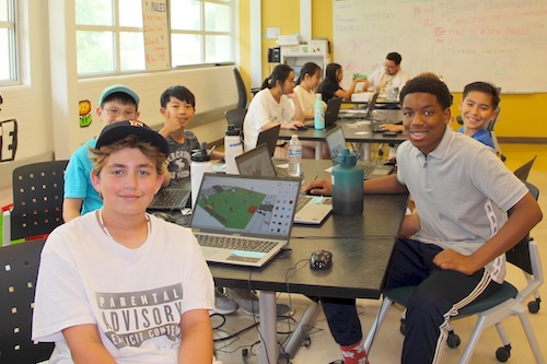 Kids at computer camp