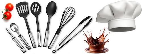 utensils and chef hat
