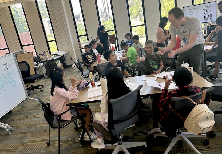 Campers brainstorming on projects