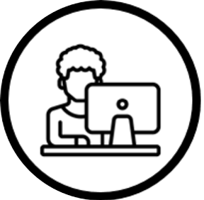 An icon of a person using a computer.