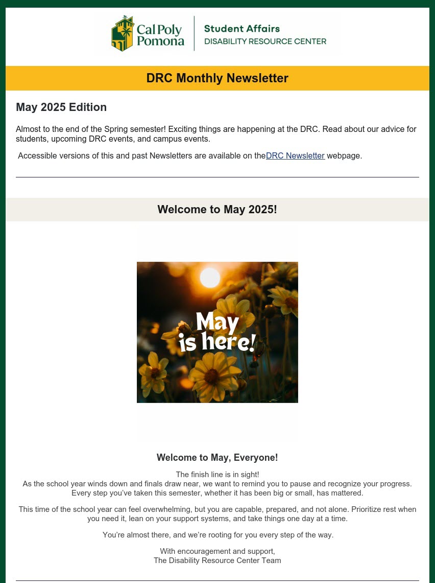 Page 1 of newsletter. Text is available in previous issues section.