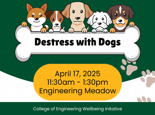 Flyer with title of event with dogs.