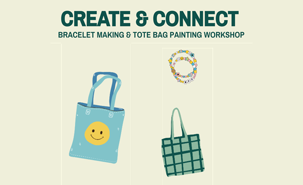 Flyer with bracelets and totes. Details in text.