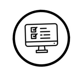 black and white icon of a computer