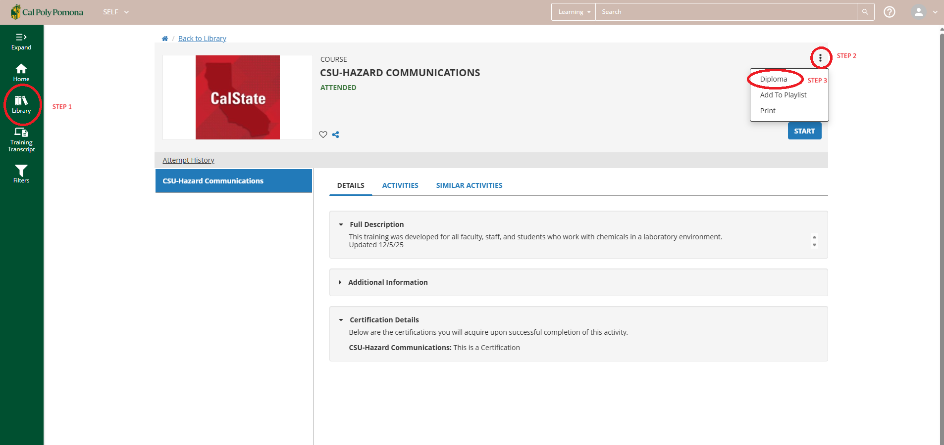 SumTotal Open Library Training page
