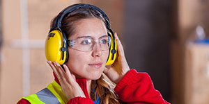 Person wearing hearing protection