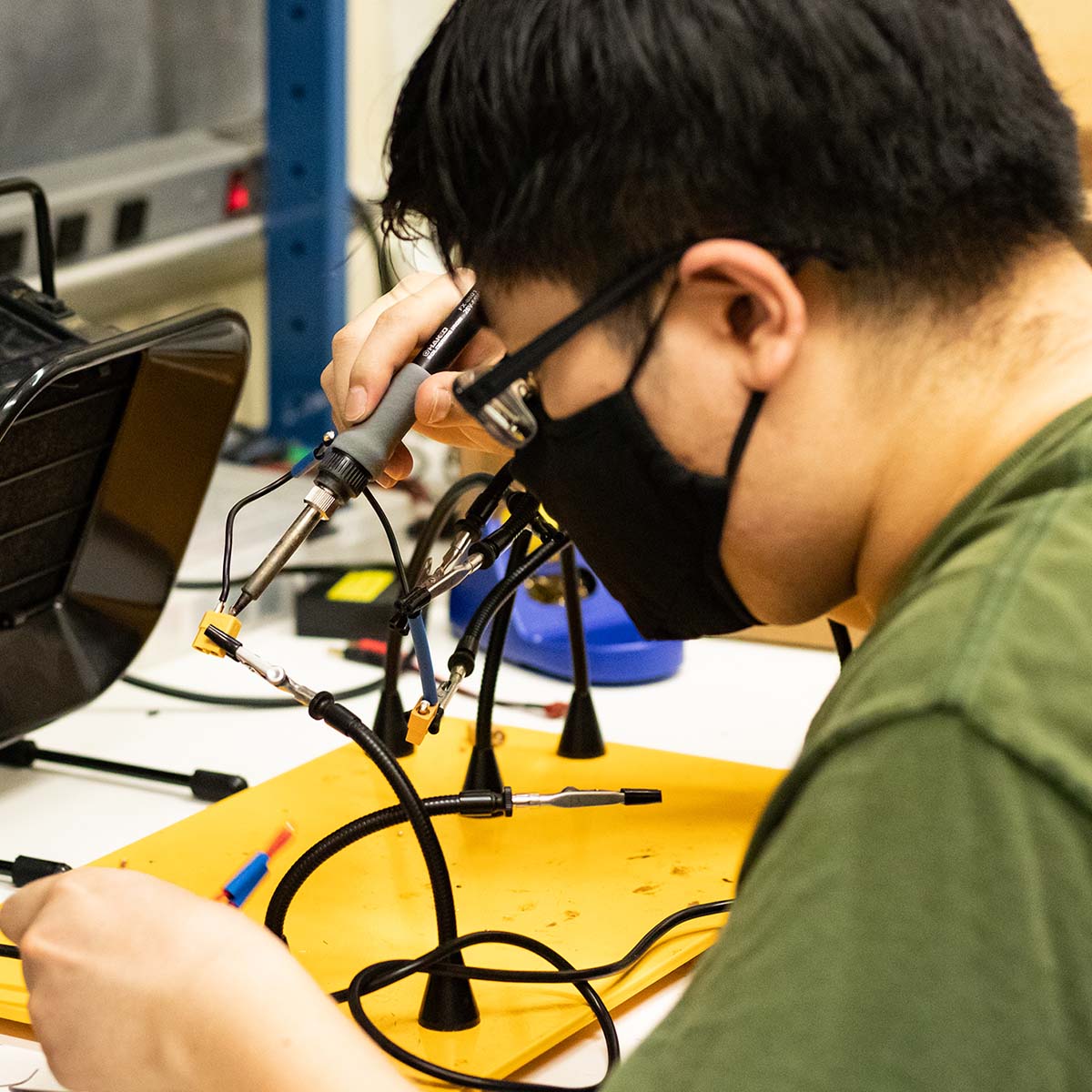 CPP engineering aerospace student conducting research