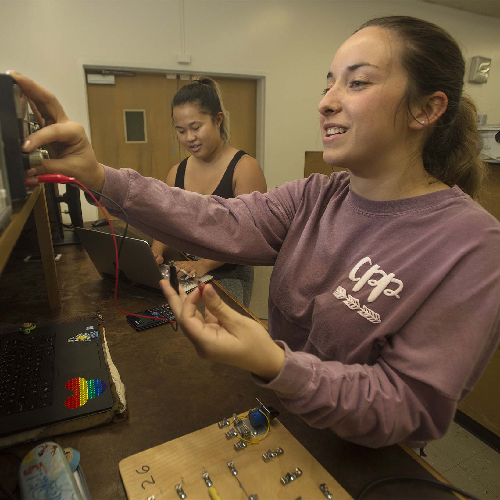 CPP engineering students working in a lab