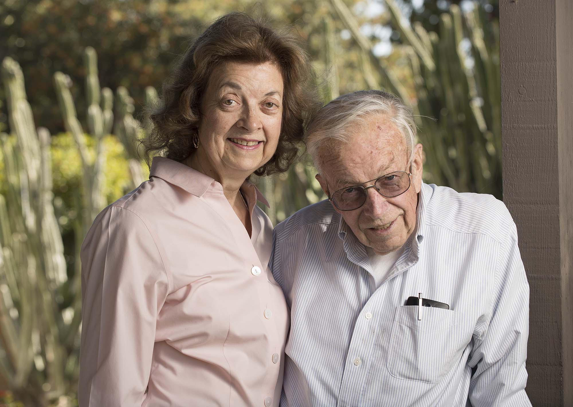 CPP engineering professor emeritus with Jack O'Neil with his wife Mary