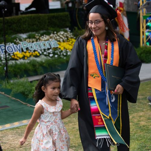 A Cal Poly Pomona engineering graduate with her daugther.