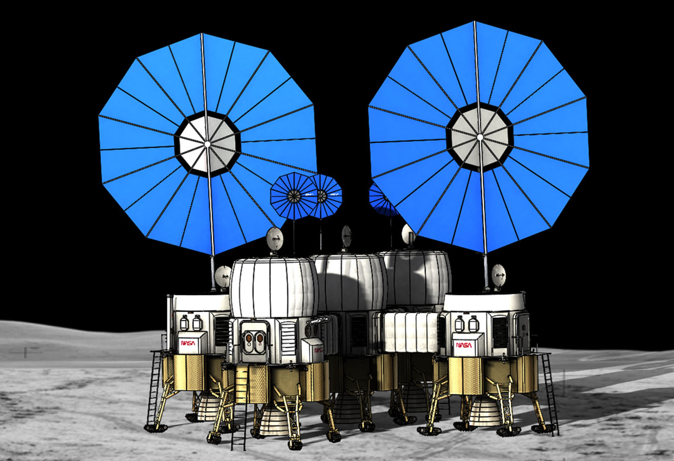 A render of a lunar base developed by CPP engineering students