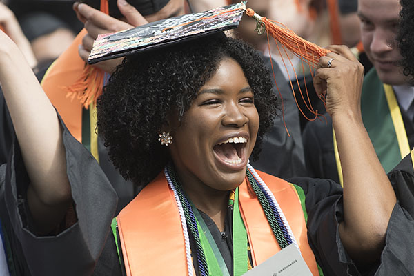 An engineering graduate at commencement