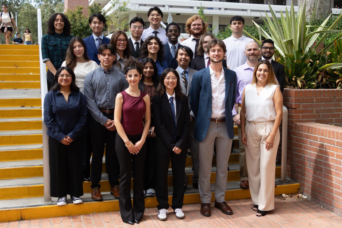 A student group photo from the 2025 Dean's Student Advisory Board at Cal Poly Pomona.