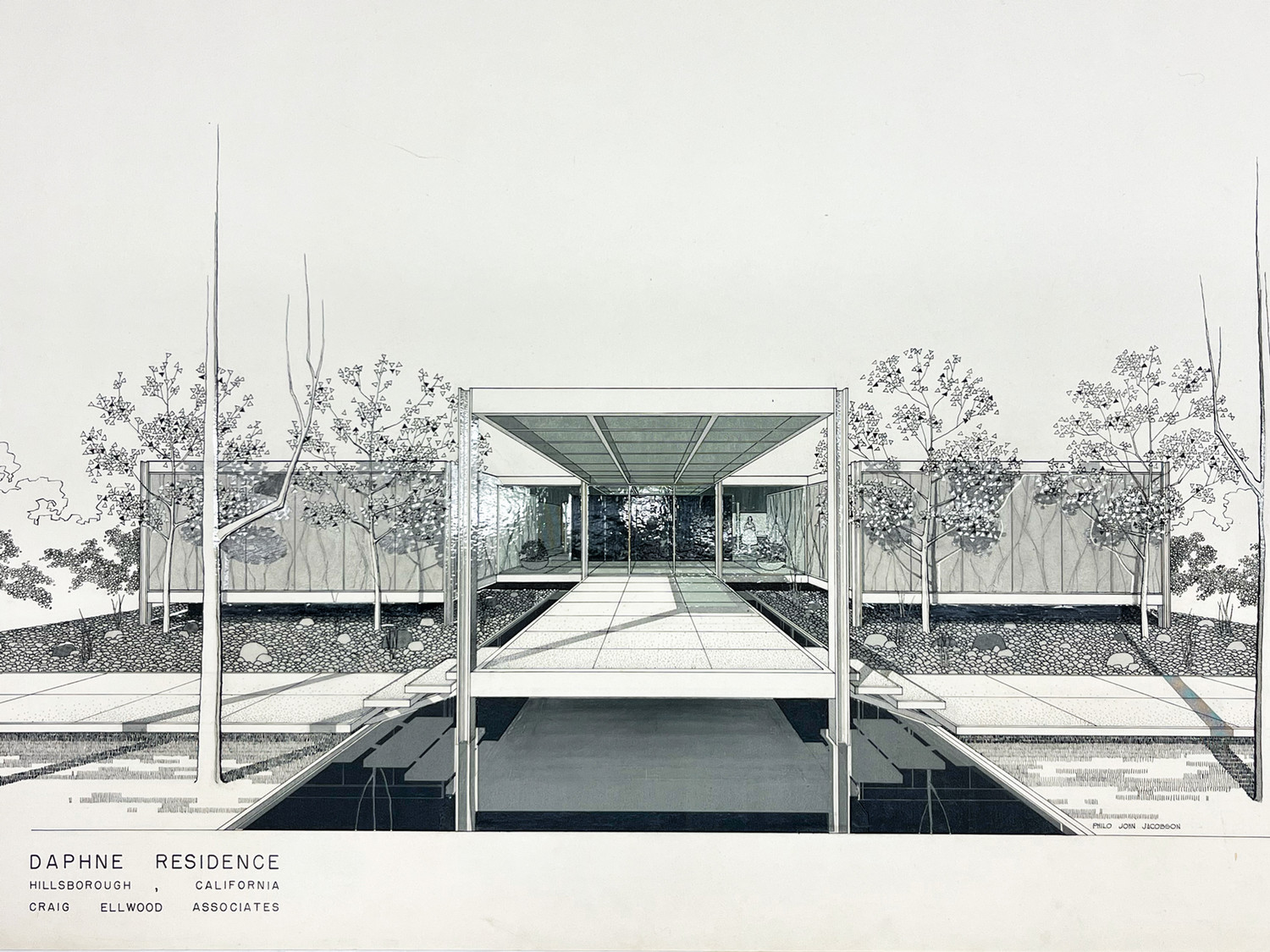 Drawing: Philo John Jacobson - Craig Ellwood and Associates- Daphne Residence 1961