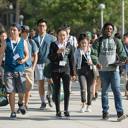 students walking