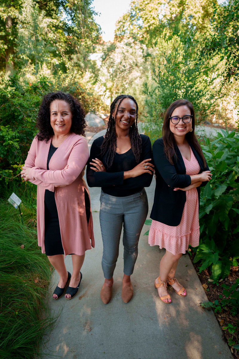 An image of the ENV Student Success Team. From left to right: Michelle Martinez, Monique Wesley, and Ashley Ysais