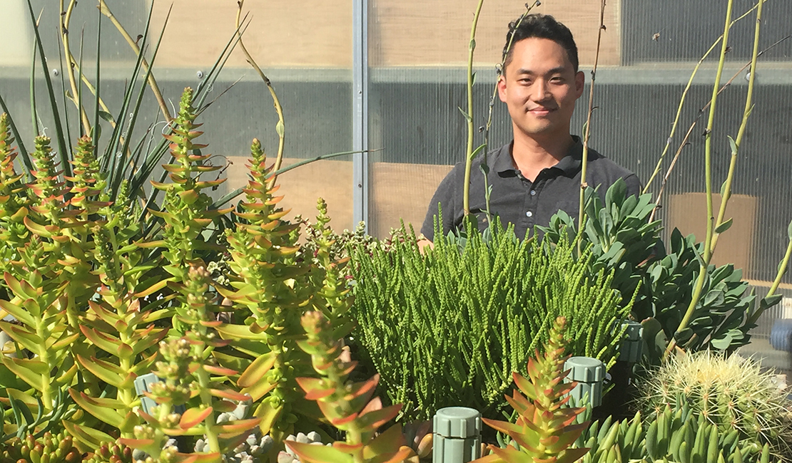 Jason Yeom with plants