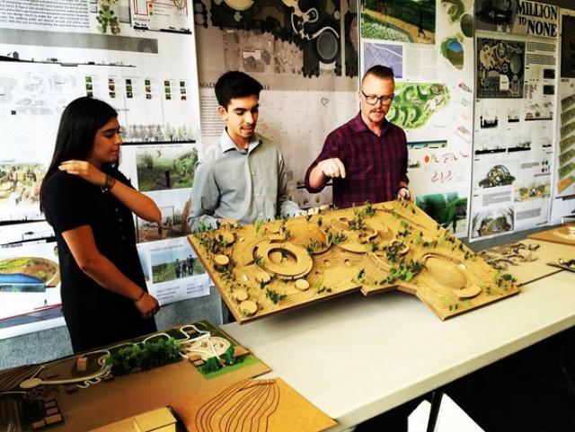 Landscape architecture students discuss their studio projects