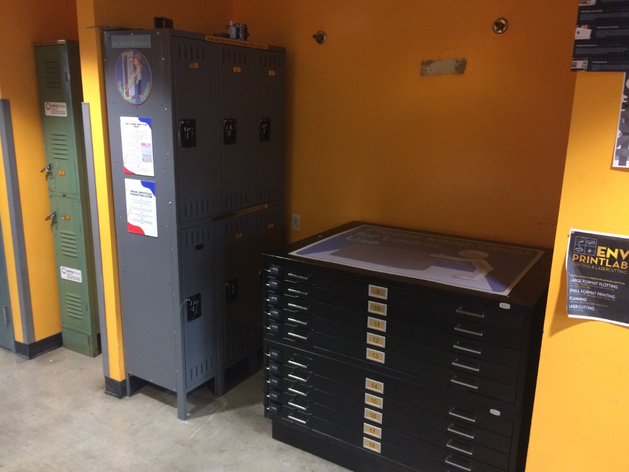 CTS lockers inside Bldg 89 