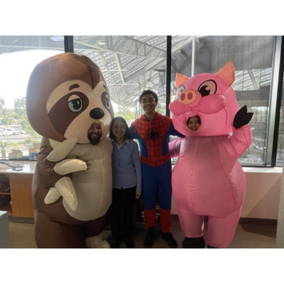 Lobby Costume Takeover: Pig, Sloth & Spidey