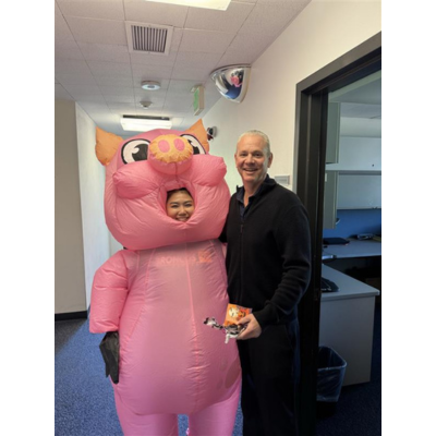 Piggy at the Front Desk