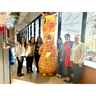 Lobby Lineup: Giraffe, Pig, and Friends