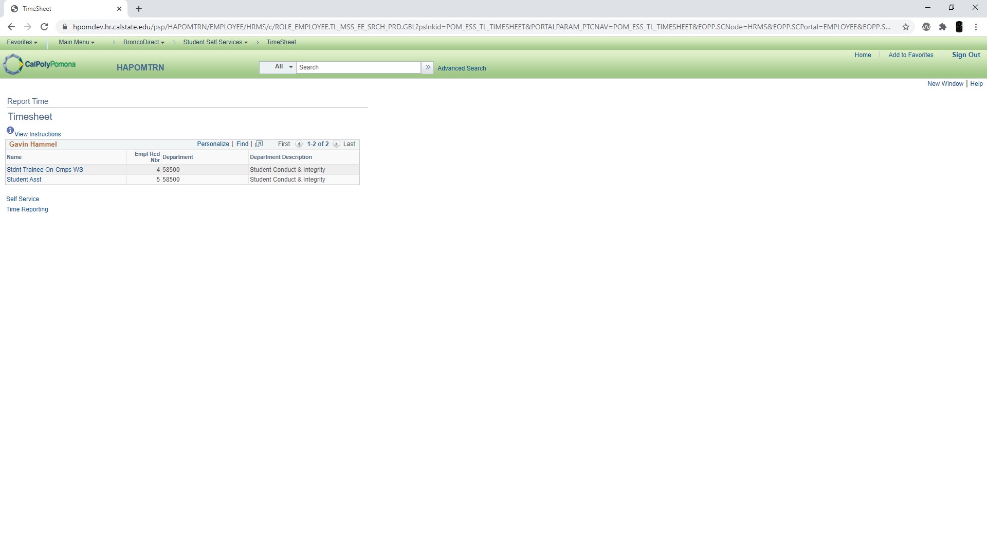Multiple job time sheet