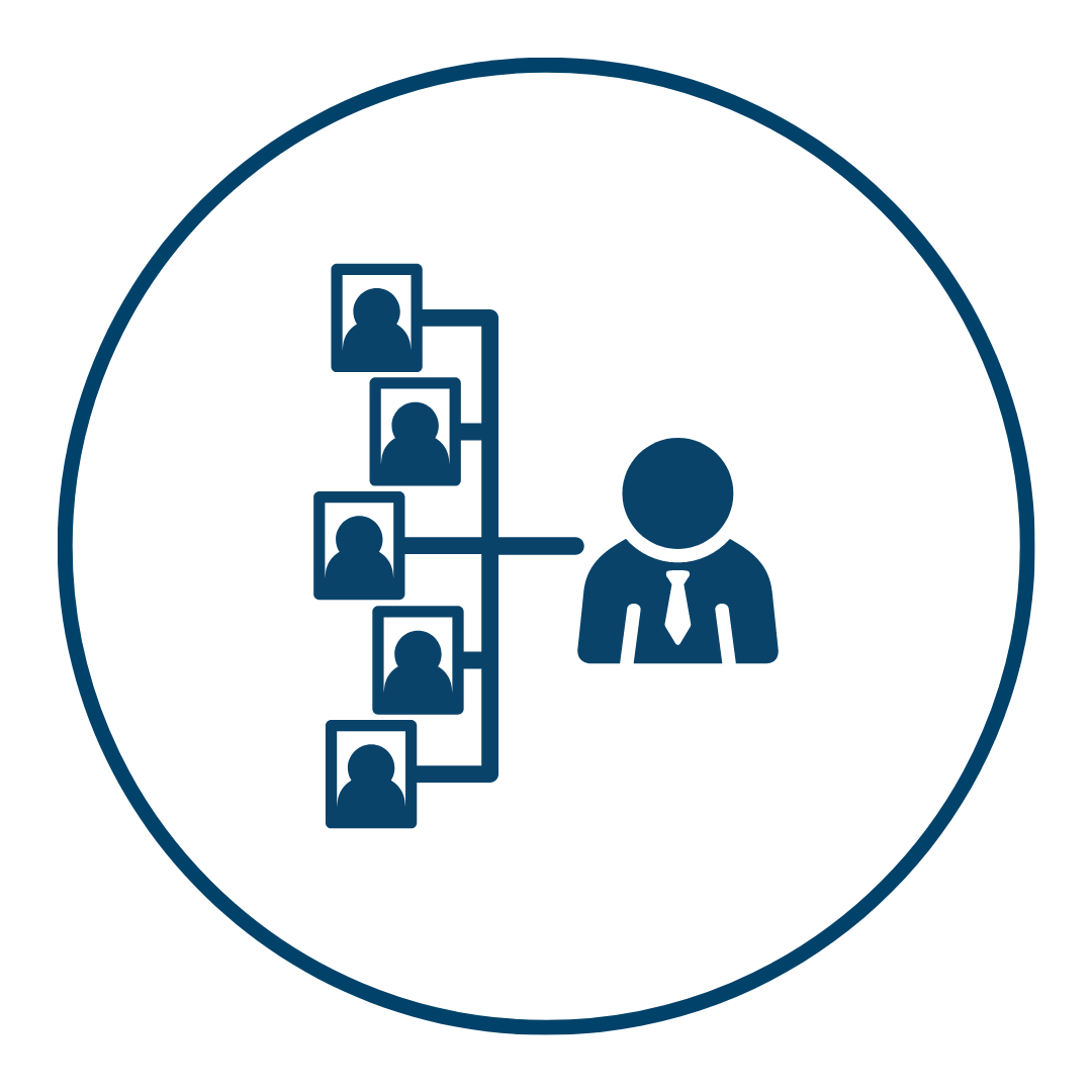 Organization Chart with multiple employees reporting to one