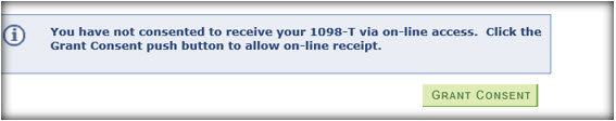 image of 1098-t electronic consent required message