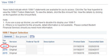 image of 1098-t select year screen