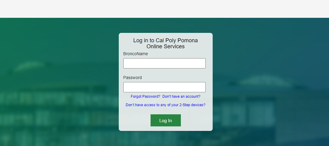 image of mycpp.edu login page