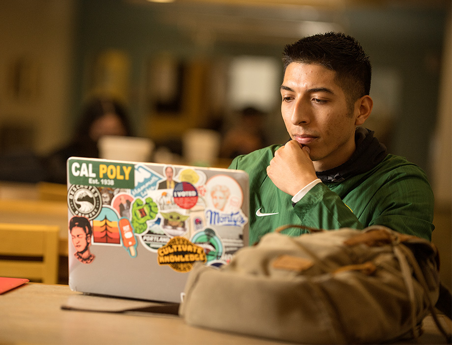 CPP student using a laptop
