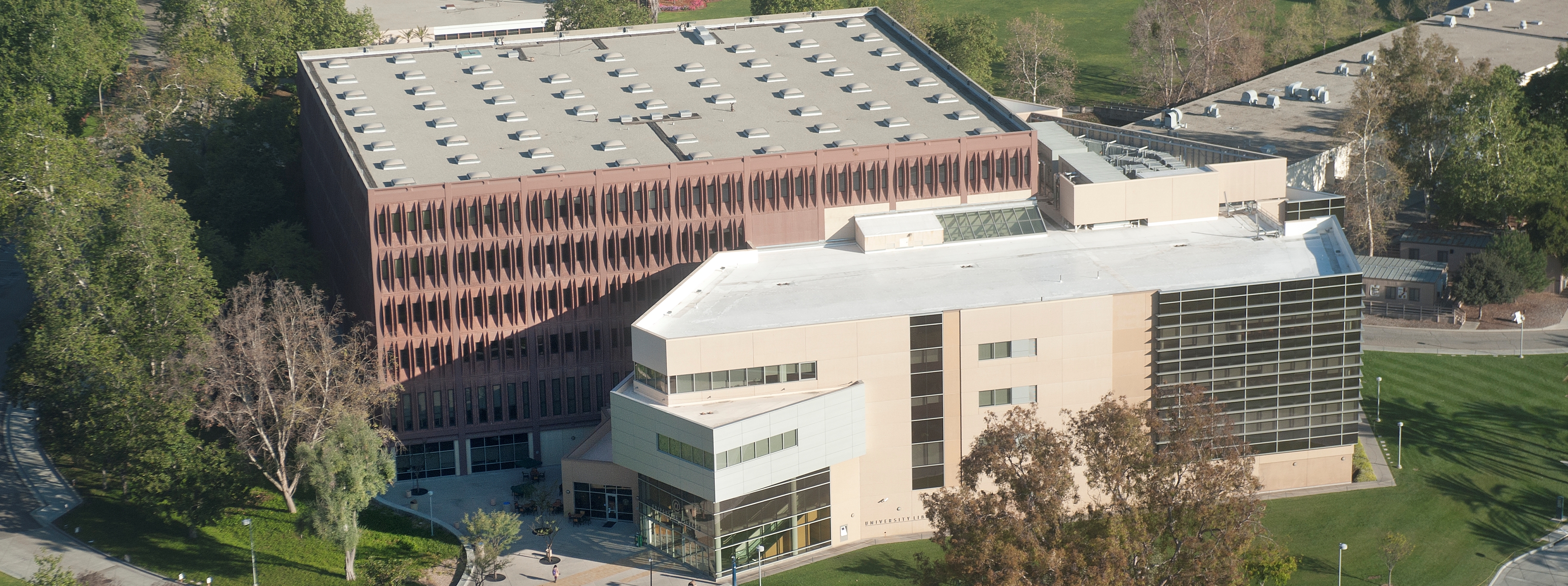 aerial view of university library