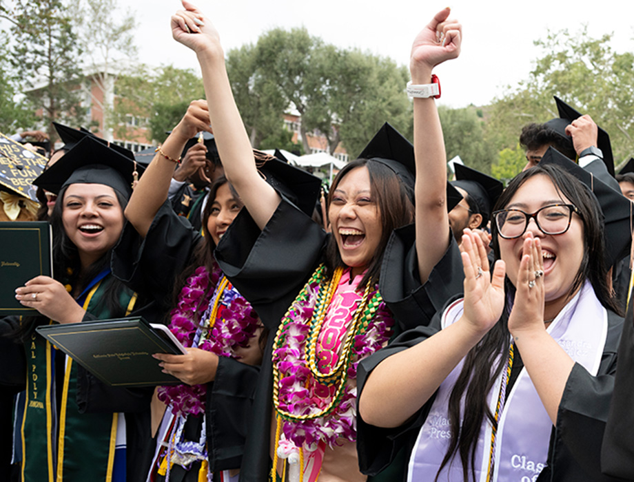 Students celebrate during commecement