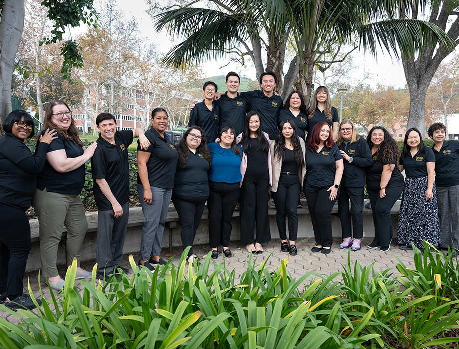 Career Center employees pose for a group photo on campus. 