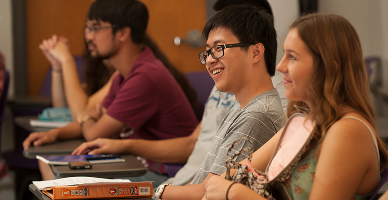 Students sitting in a classroom