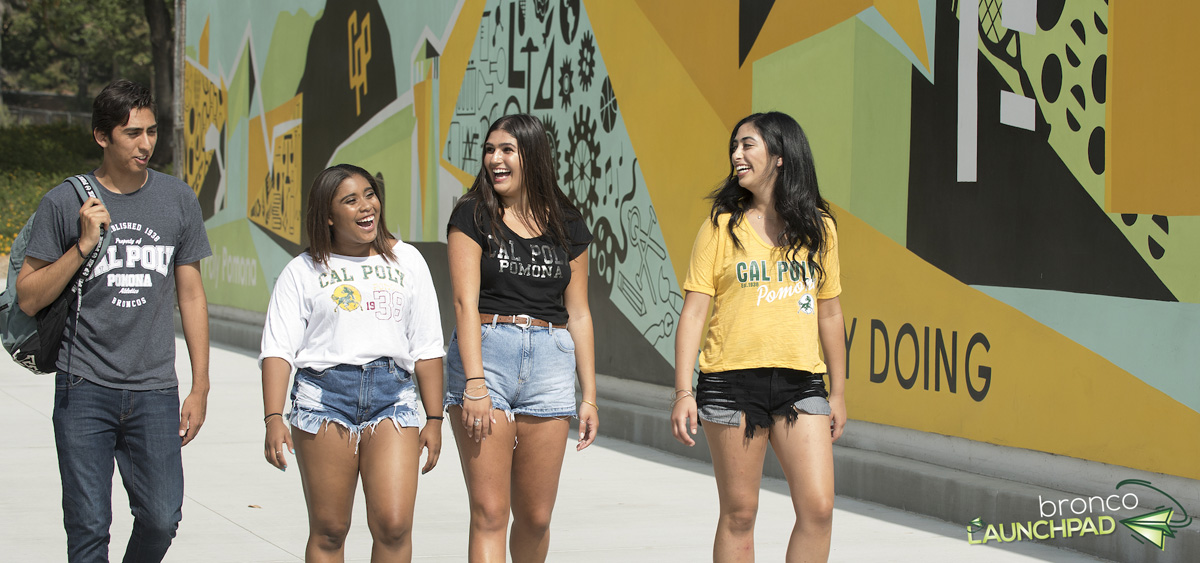 Cal Poly Pomona students walking together