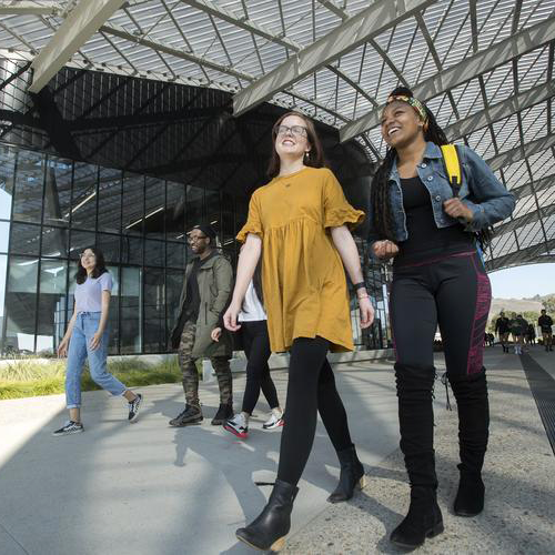 students walking together