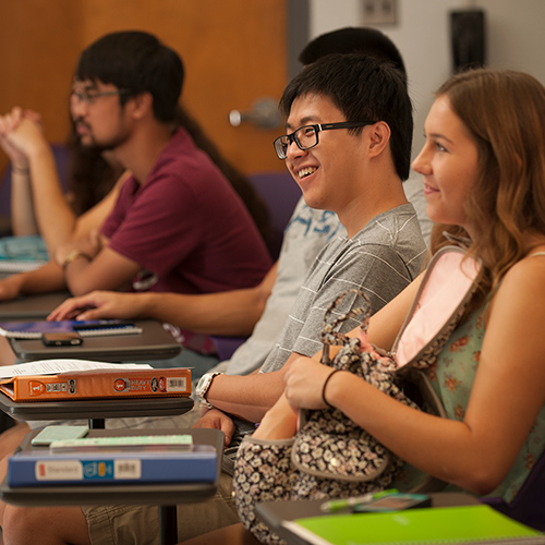 students sitting in a classroom