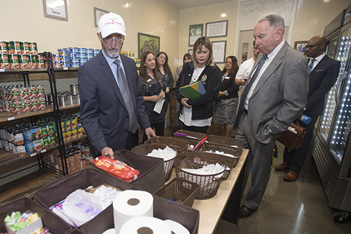 California State Senators Richard Roth, Steve Glazer and Ling-Ling Chang tour the Poly Pantry