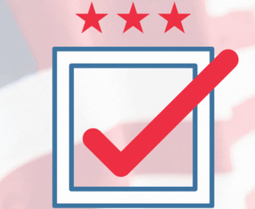 A graphic with three stars and a check box