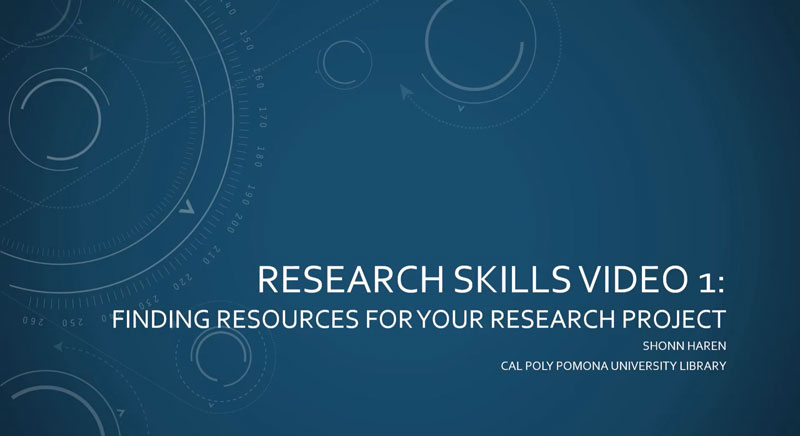 Finding resources for your research project