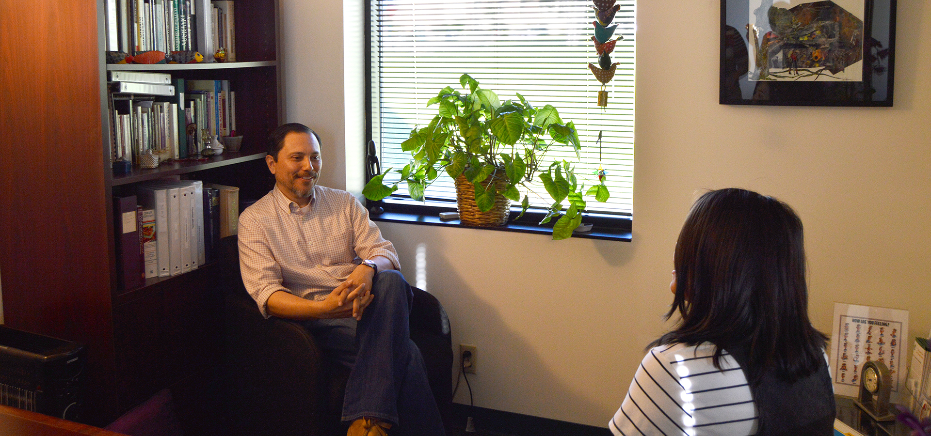 Counselor meeting with a student