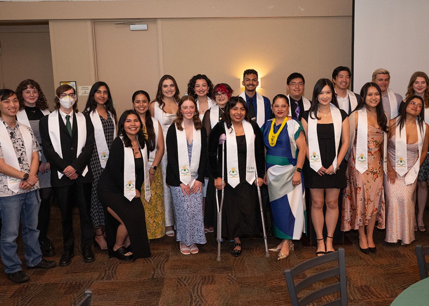 group of students with sashes