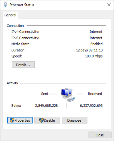 image of network status