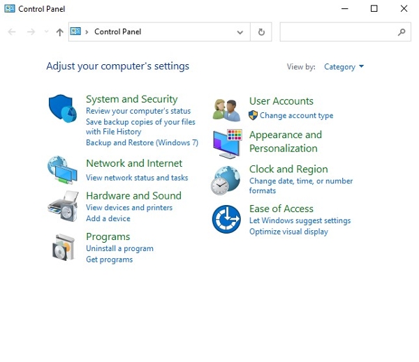 Image of control panel