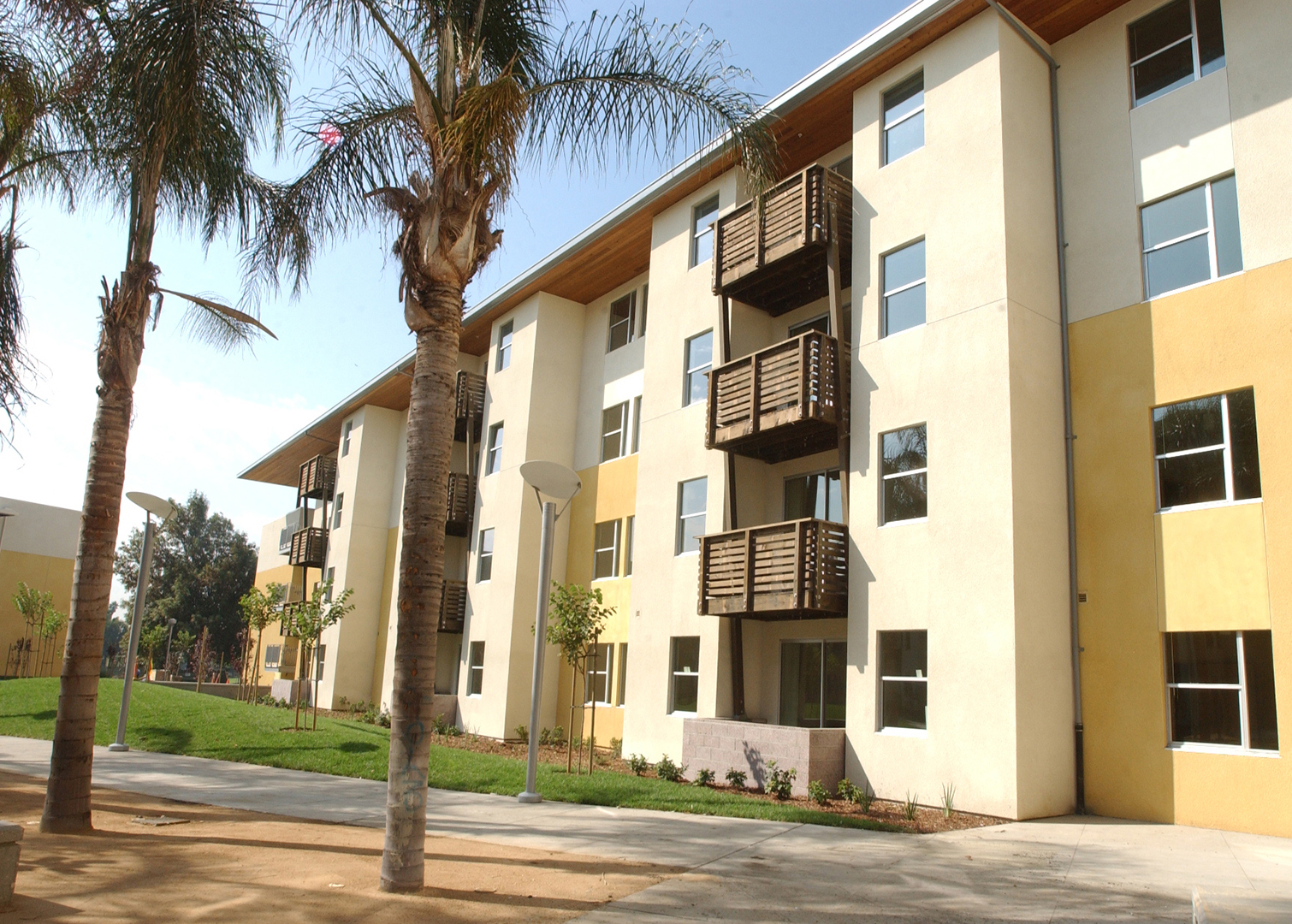 side of the residential building