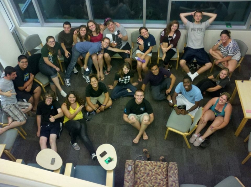 Image of students in a community space