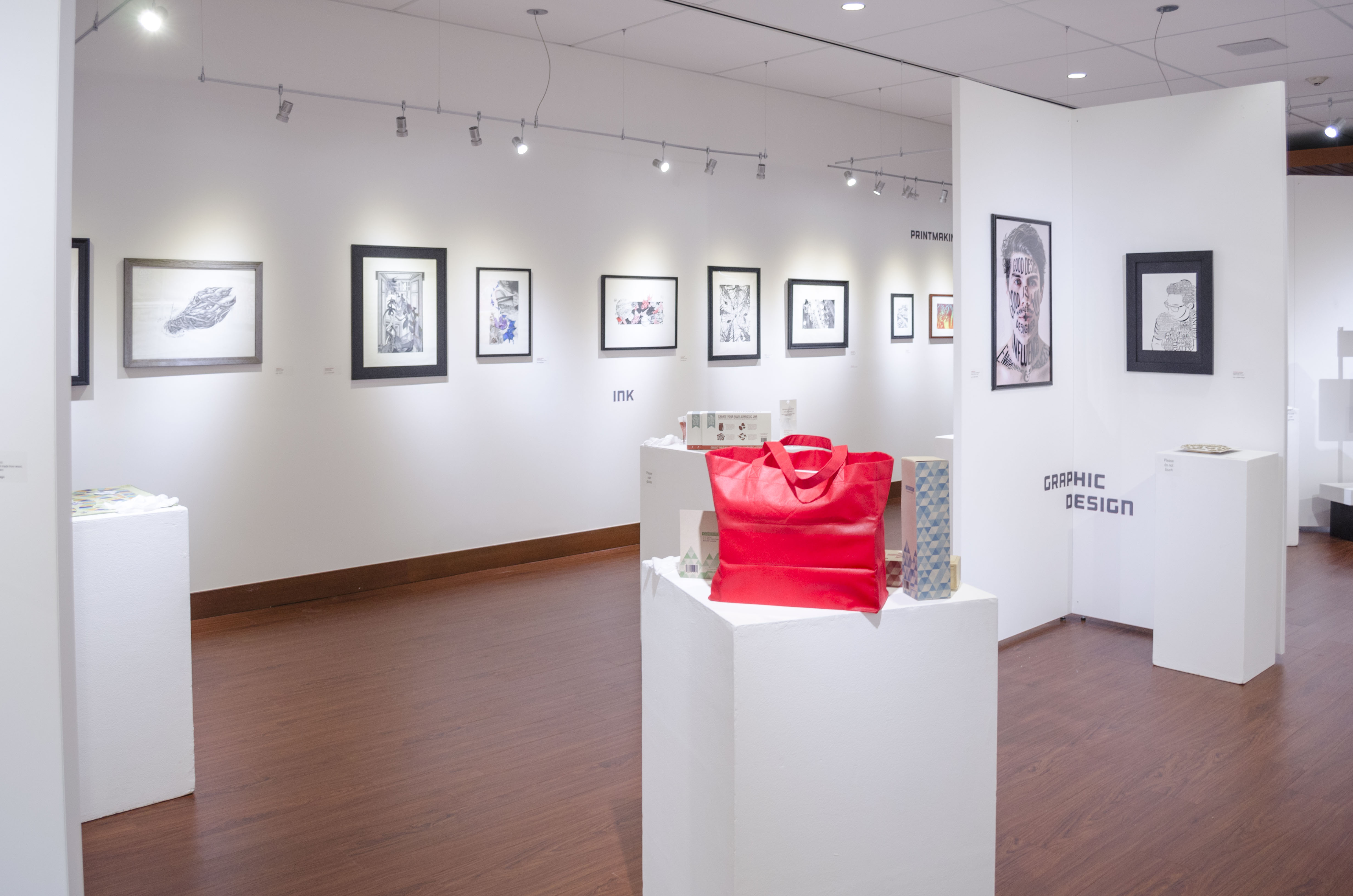 Installation View, Front of Gallery,Poly-Kroma 2015: 2D3D Juried Art Exhibition, 2015.