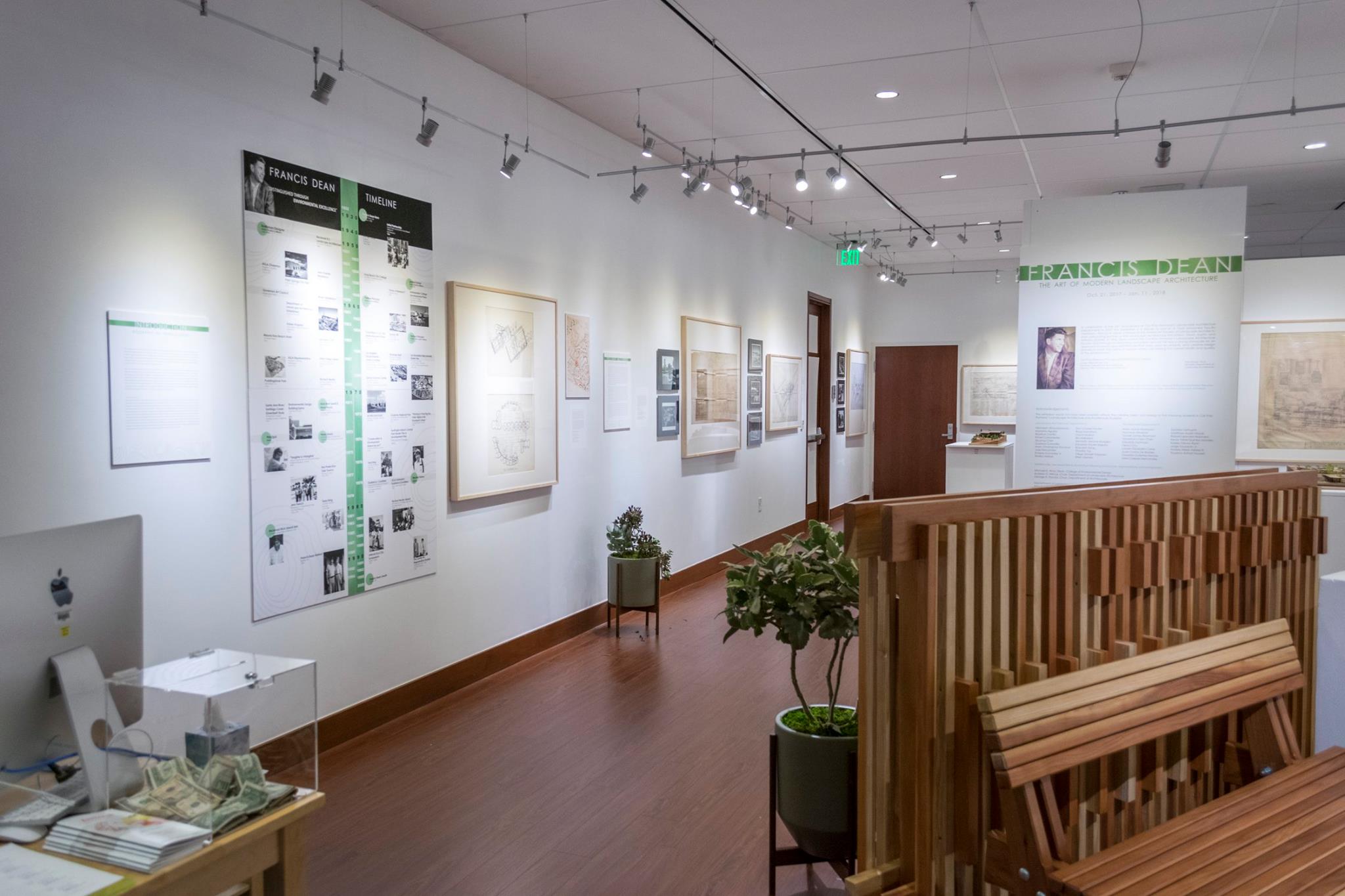 Installation View, Front of Gallery, Francis Dean: The Art of Modern Landscape Architecture Exhibition, 2017.